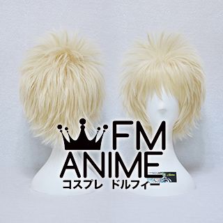 Short Spike Style Light Wheat Gold Cosplay Wig