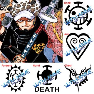 One Piece Trafalgar Law 2 Years Later Cosplay Tattoo Stickers