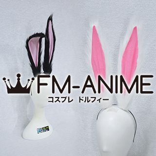 Rabbit Bunny Ears Headband Black White Pink Velvet Cosplay Accessories Prop