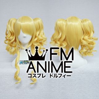 Short Length Clips on Wavy Golden Yellow Cosplay Wig