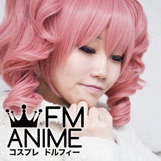 Short Length Clips on Wavy Mixed Smoky Pink Cosplay Wig