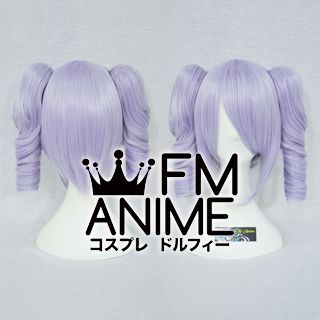 Short Length Clips on Wavy Silver Purple Cosplay Wig