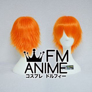 Short Layered Fluorescent Orange Cosplay Wig
