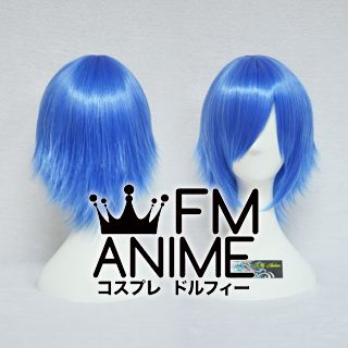 Short Layered Mixed Sapphire Blue Cosplay Wig