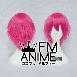 Short Layered Rosy Pink Cosplay Wig