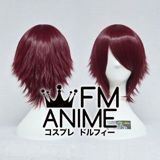 Short Layered Wine Red Cosplay Wig