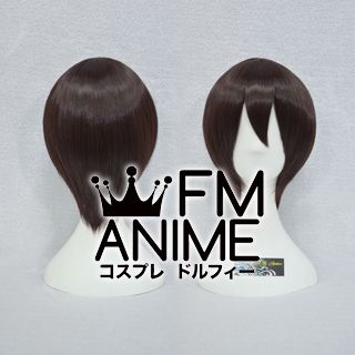 Short Straight Black Mixed Brown Cosplay Wig