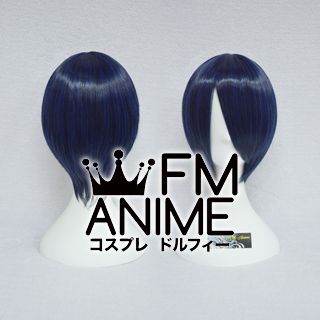 Short Straight Blue Mixed Black Cosplay Wig