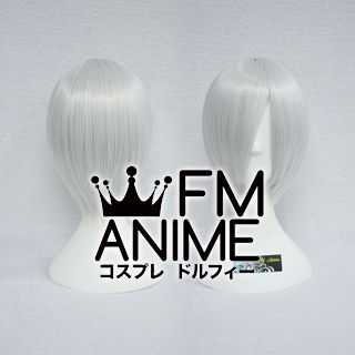 Short Straight Silver White Cosplay Wig