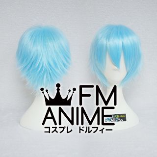 Short Spike Style Mixed Water Blue Cosplay Wig