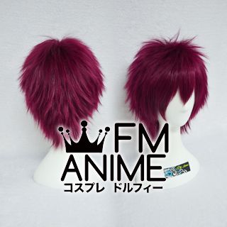 Short Spike Style Rosy Wine Red Cosplay Wig