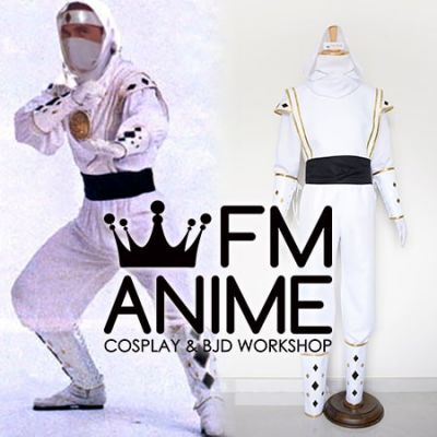  Super Sentai Series Mighty Morphin Power Rangers White Ninjetti Ninja Ranger Cosplay Costume