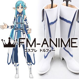 Sword Art Online Asuna Yuuki (Alfheim Online, ALO) Blue Cosplay Shoes Boots (Foot length 25.5cm)