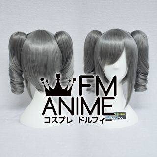 Short Length Clips on Wavy Metal Gray Cosplay Wig