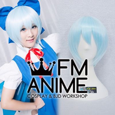 Short Straight Ice Blue Cosplay Wig