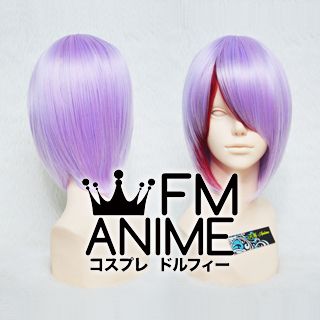 Short Straight Mixed Purple & Wine Red Cosplay Wig