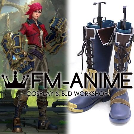 Arcane: League of Legends VI Blue Version Cosplay Shoes Boots