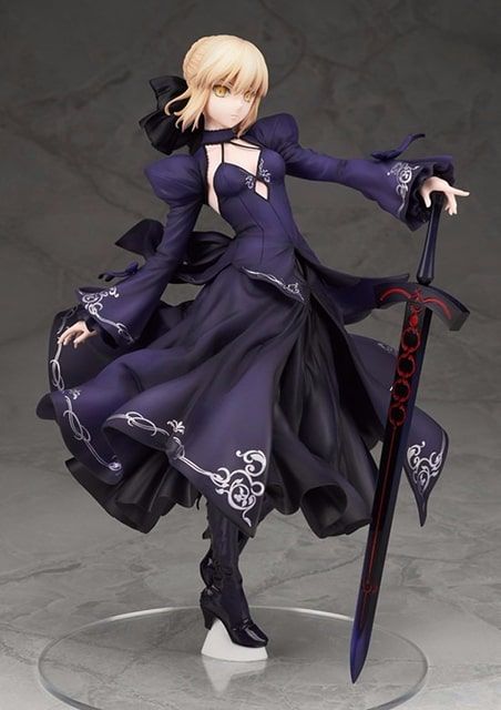 fate saber blue dress Black Saber Cosplay Costume Fate Stay Night Anime FGO Bride Gothic Lolita Dress  Saber Alter Artoria Pendragon
