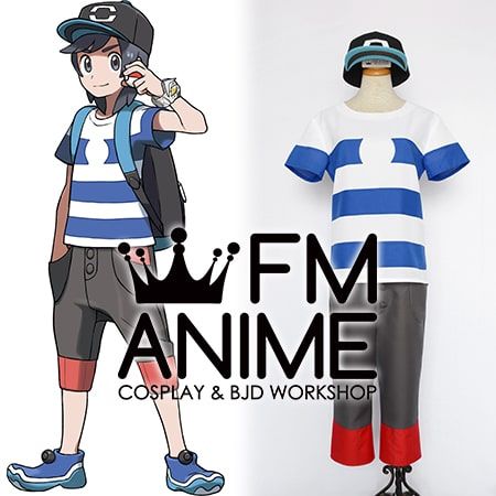 Pokemon Sun and Moon Elio Male Protagonist Sun Cosplay Costume, Anime ...