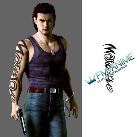 Resident Evil Zero Billy Coen Cosplay Temporary Tattoo Stickers