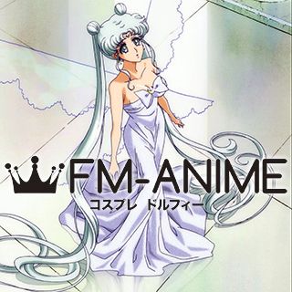 FM-Anime Sailor Moon Queen Serenity White Dress Cosplay Costume FM-Anime Sailor Moon Queen Serenity White Dress Cosplay Costume