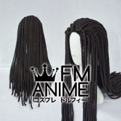 Back Combing Style 80cm Medium Length Curly Black Cosplay Wig
