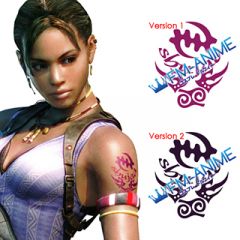 Resident Evil 5 Sheva Alomar Cosplay Tattoo Stickers