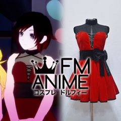 RWBY Ruby Rose Volume 2 Episode 7 Dance Dance Infiltration Red Dress Cosplay Costume