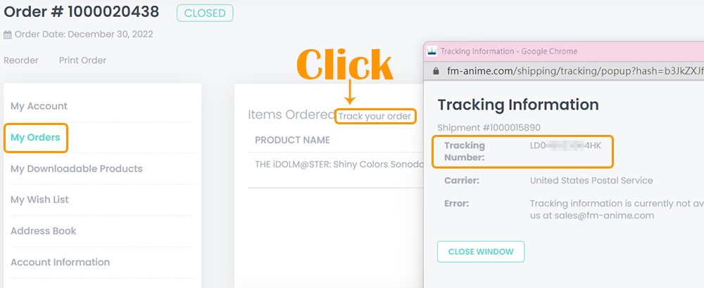 Tracking Order